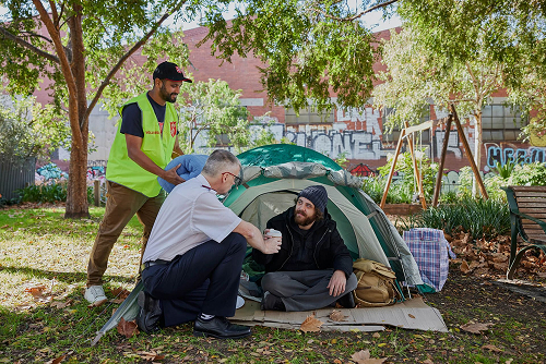 Helping a homeless person