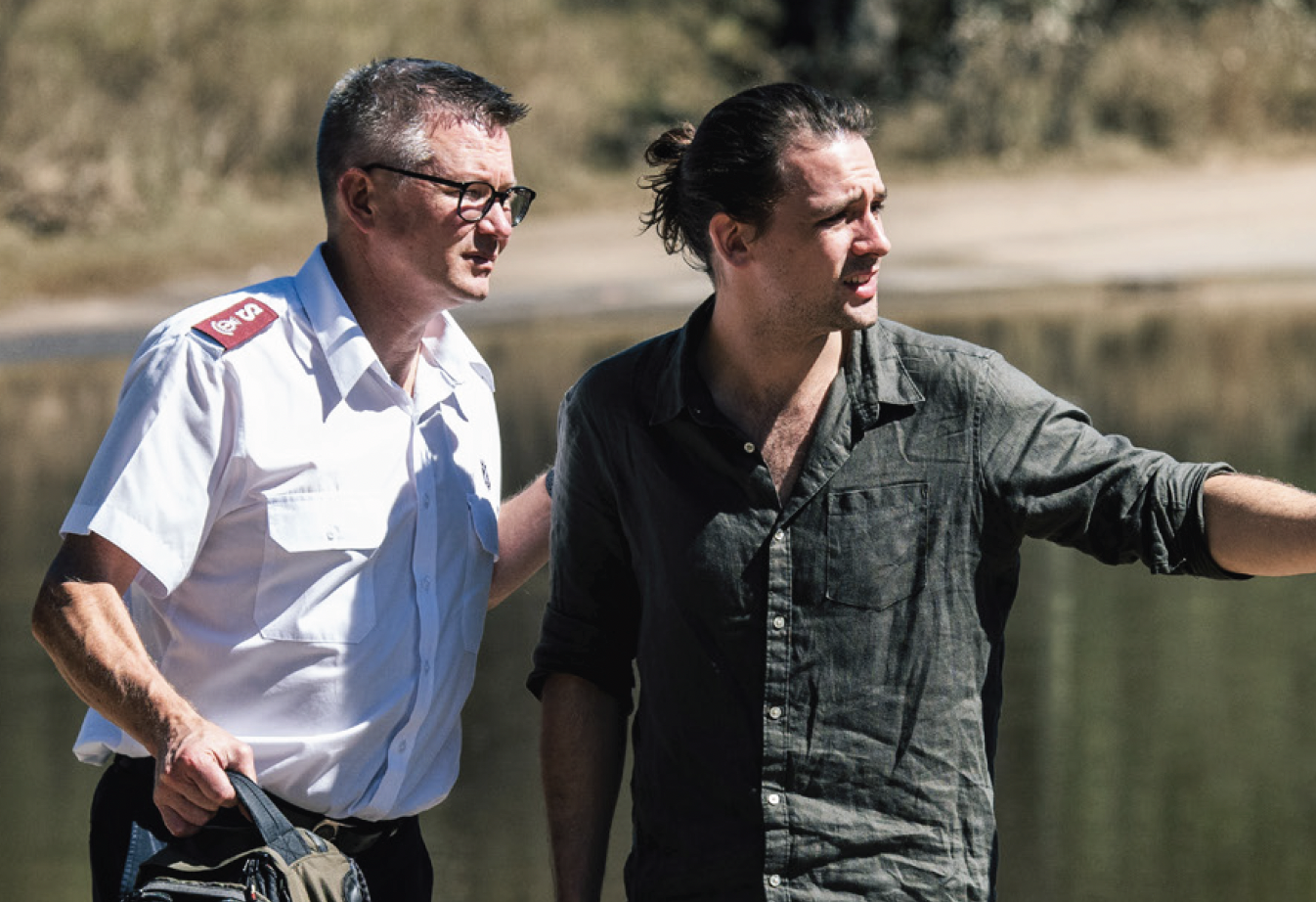 Salvos officer with bushfire victim