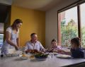 Family enjoying a meal together