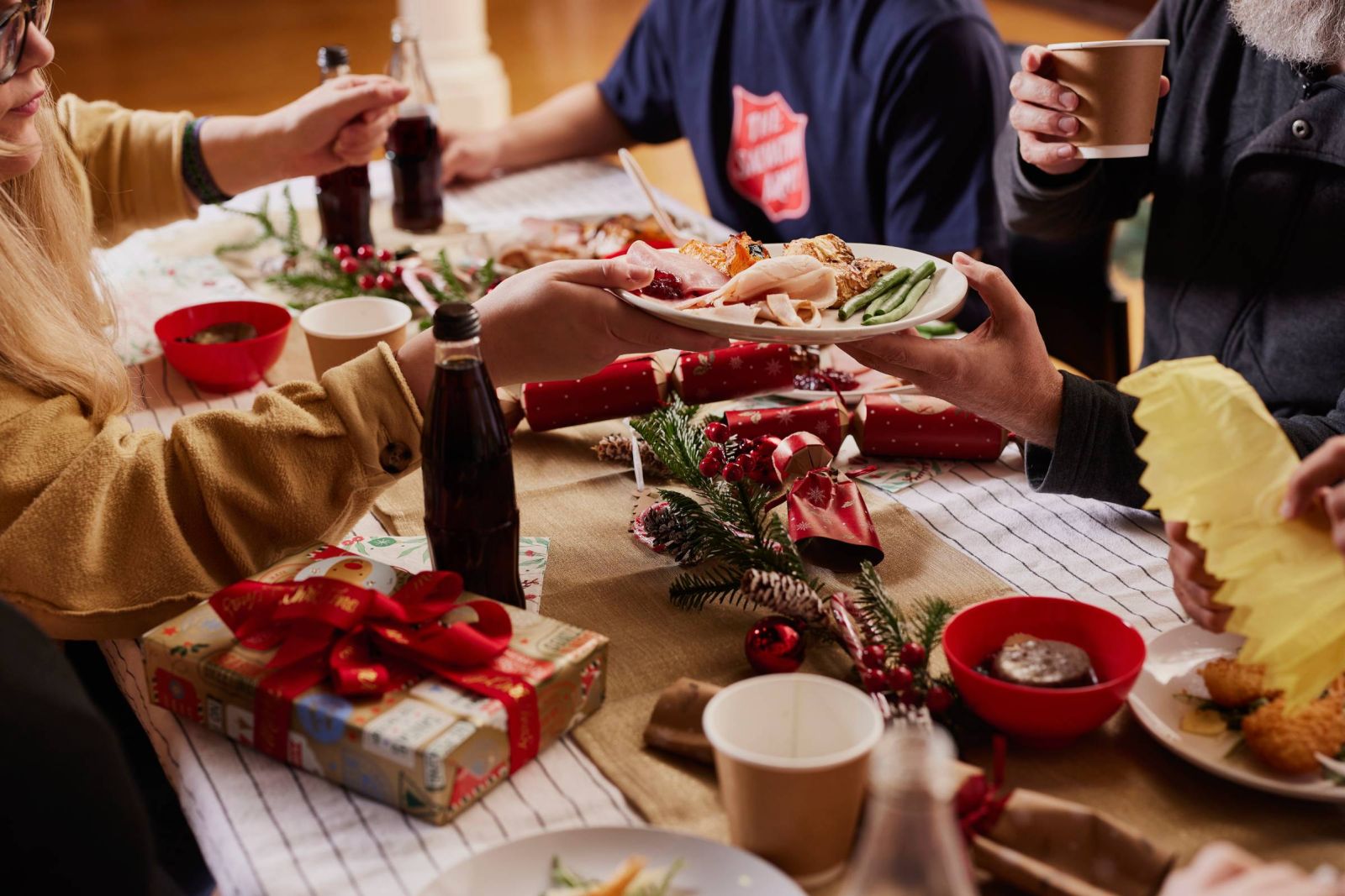 Sharing a Christmas meal