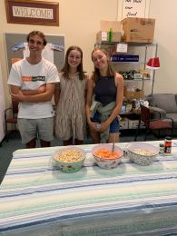 Zara (right) enjoyed helping out at a Salvos' Christmas Day lunch