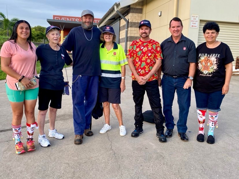 Shirli (right) with the Salvos teams that worked over Christmas to care for flood-affected in the community