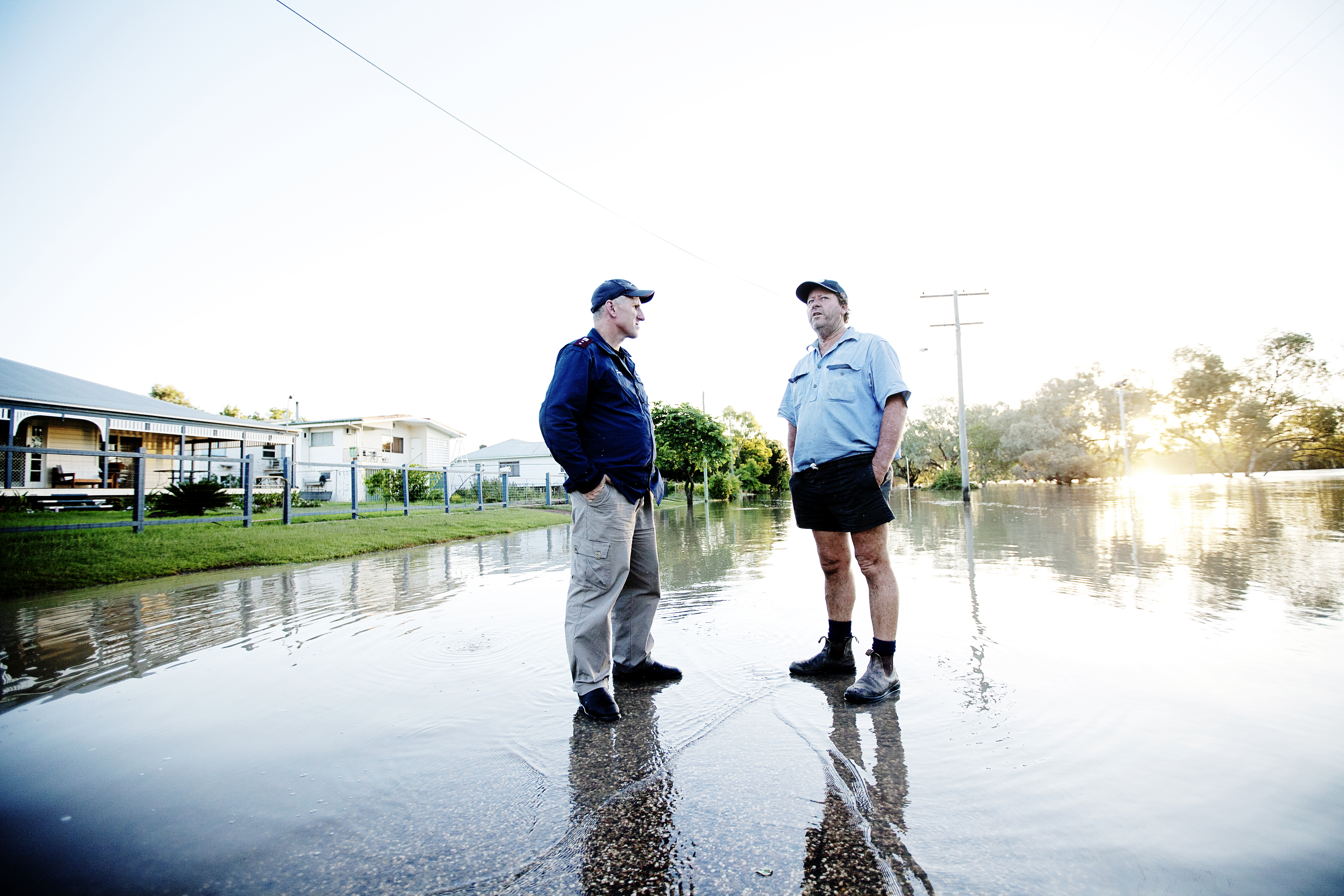 Salvo talks with disaster relief work after a flood.