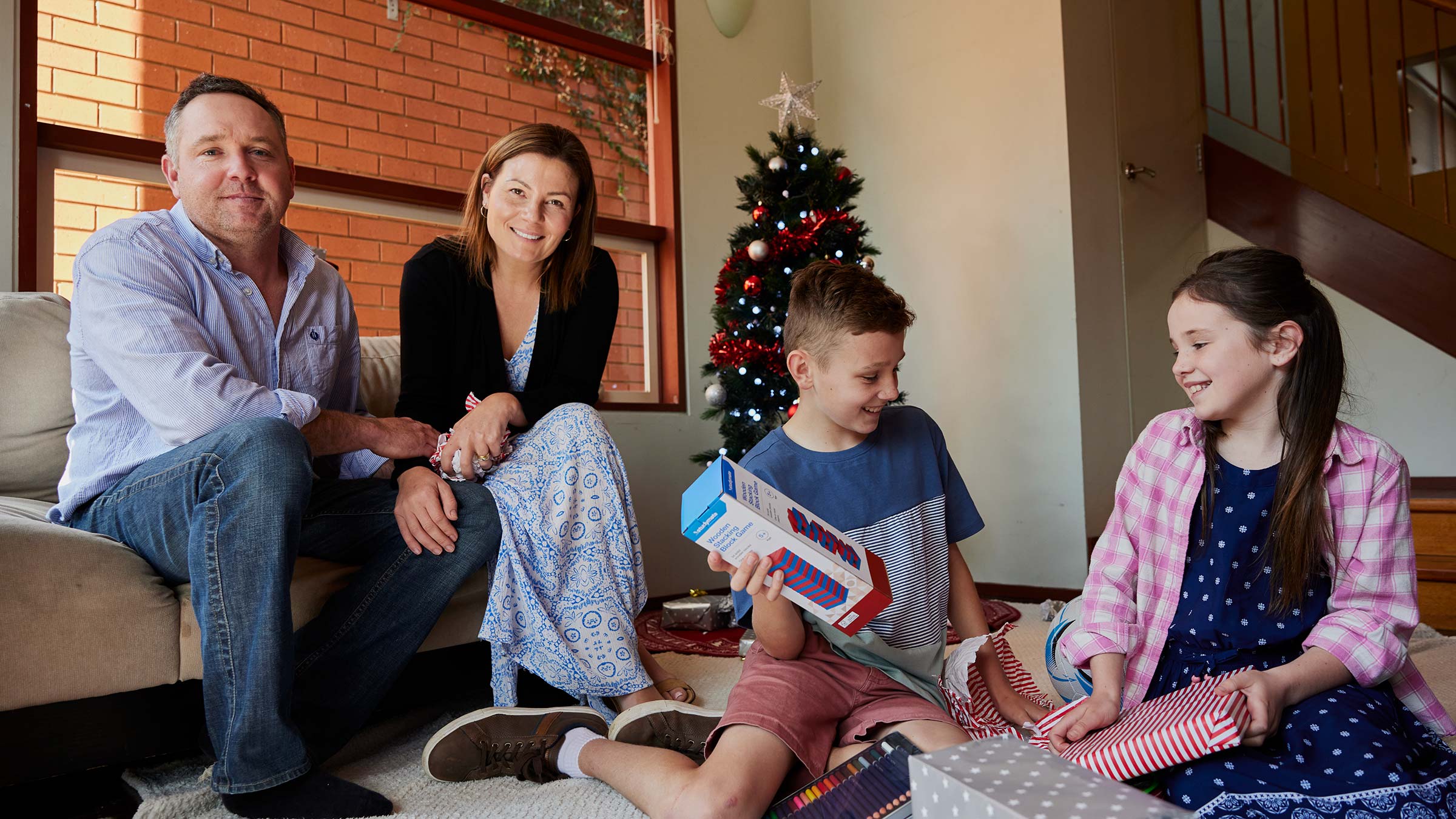 Family celebrating Christmas